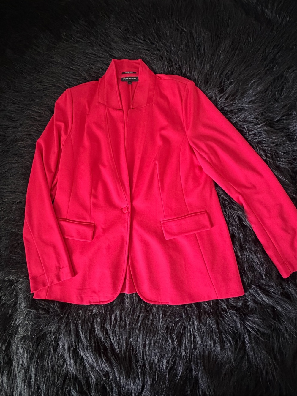 Lane Bryant Women's Bright Red Single-Button Blazer